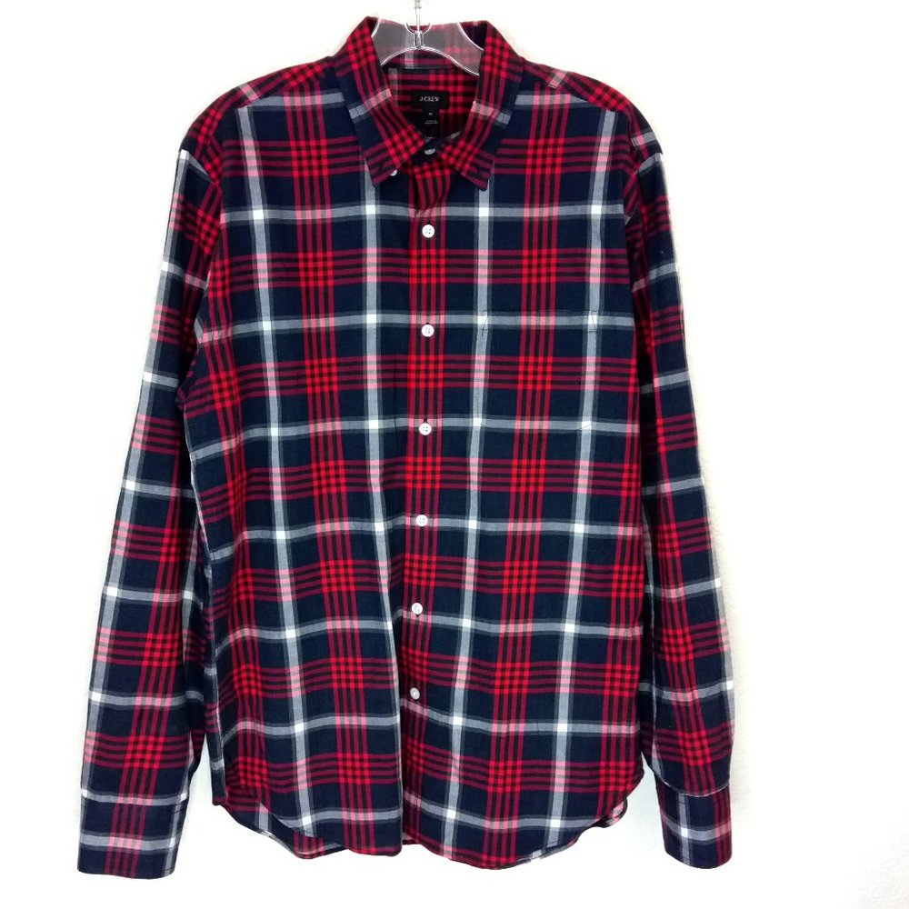 J. Crew Men's 100% Cotton Plaid Button Down Shirt